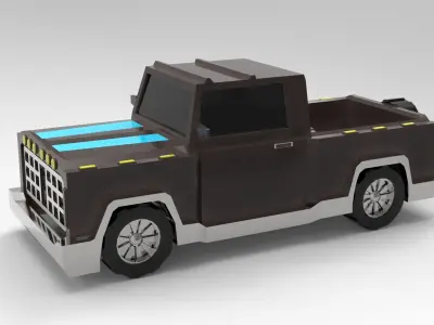 Car low poly toy truck Free low-poly 3D model
