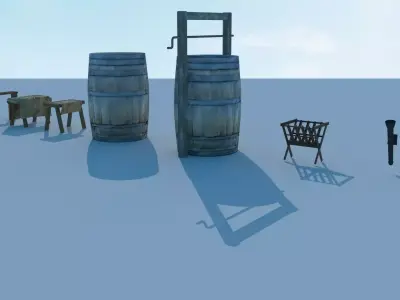 Medieval street assets pack Free 3D model