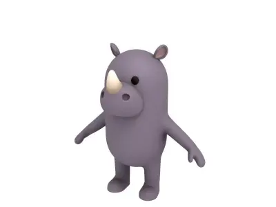 Cartoon Rhinoceros 3D model purchase