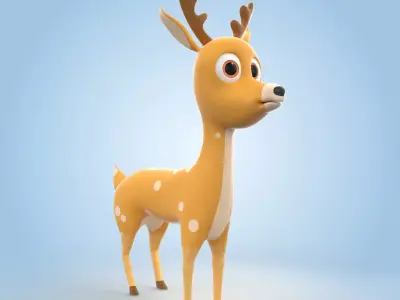 Cartoon Deer 3D model