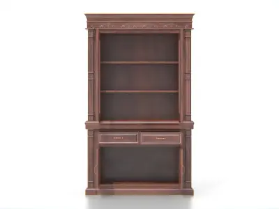 Antique Wooden Hutch Cabinet 02 Low-poly 3D model