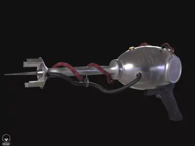 Apocalyptic ray gun Low-poly 3D model