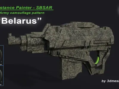 Belarus - Army Camouflage Pattern - SBSAR Material  3D model