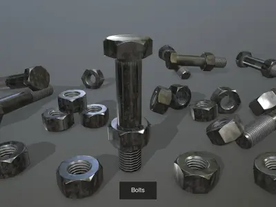 Bolts Collection 1 screws and 3D Model Pack