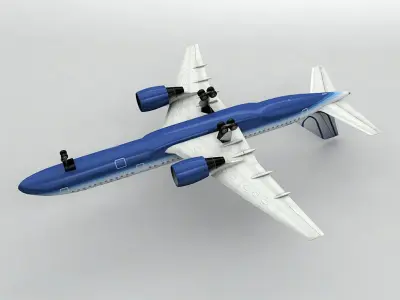 Boeing 757-200 Airliner - United Airlines Low-poly 3D model