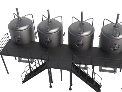 Brewery Fermentation Tank 3D model get