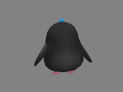 Cartoon baby penguin -  female - lovely Low-poly 3D model