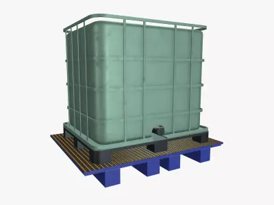 Water Tank Low-poly 3D model 3