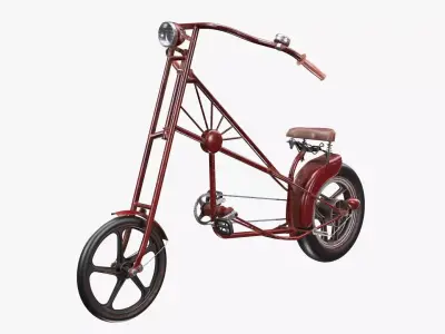 Vintage bicycle stylized 3D model