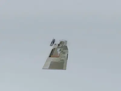 Warehouses ship in sky Free 3D model