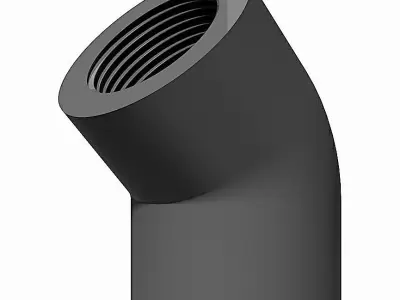PVC Elbows 45 Degrees - BSP Female Ends Free 3D model
