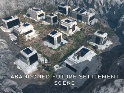 Abandoned Future Settlement Scene 3D model purchase