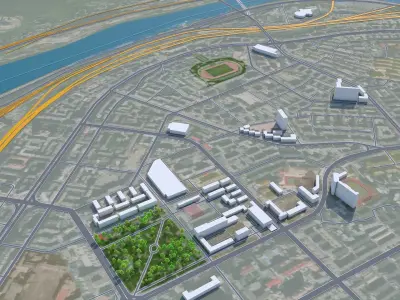 Benxi Liaoning China 30km Free low-poly 3D model