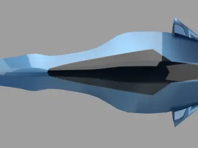 Spaceship Scifi Low-poly 3D model
