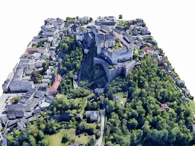 Hohensalzburg Fortress-Salzburg castle Low-poly 3D model