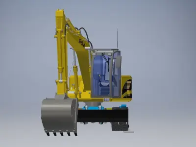 Wheeled Excavator  3d model  3D model