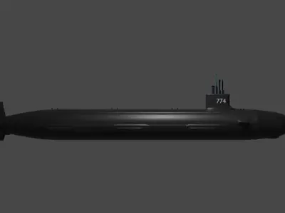 uss virginia Low-poly 3D model