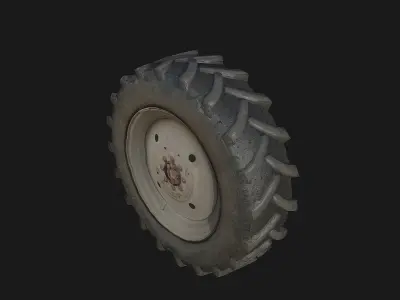 Wheel tractor tire Low-poly 3D model