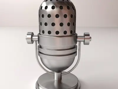Retro Microphone 3D model