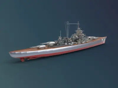 battleship destroyer  3D model
