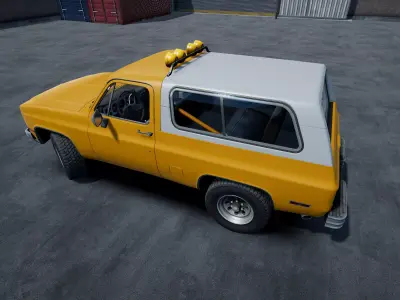 Offroad car with industrial environment unity asset Low-poly 3D model