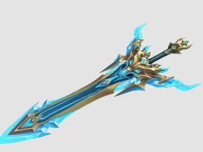 Ice Demon Sword Low-poly 3D model