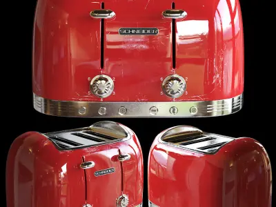 red toaster Low-poly 3D model