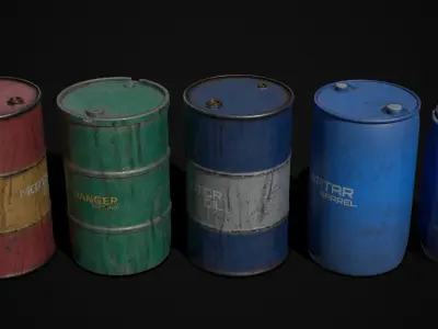 Barrels - Low-poly 3D model