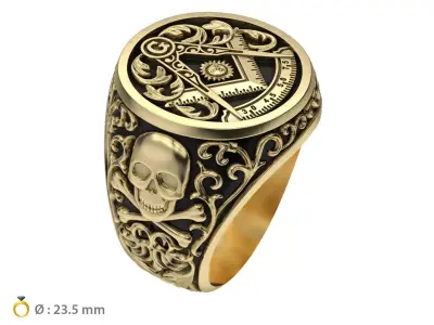 N233 Masonic ring 3D print model