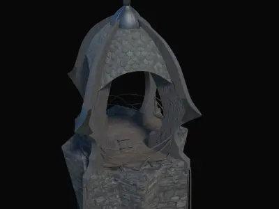 Fantasy Watch Tower Low-poly 3D model
