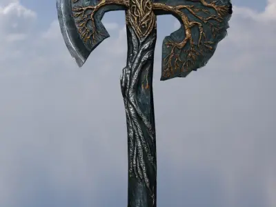 Battle Axes Low-poly 3D model buy