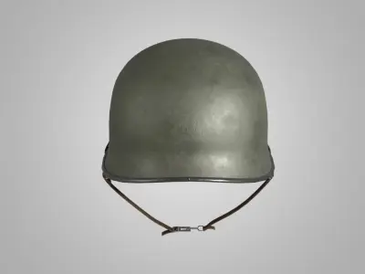 US WWII M1 Combat Helmet 3D model Low-poly 3D model