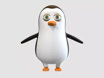 simple cartoon penguin  3D model