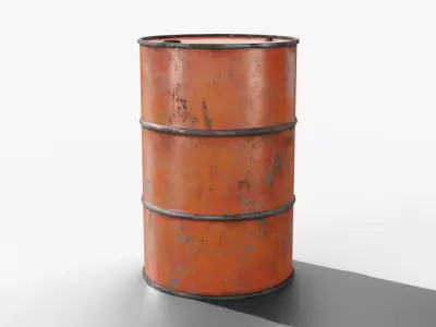 Steel Barrel - Orange - Dirty 3D model