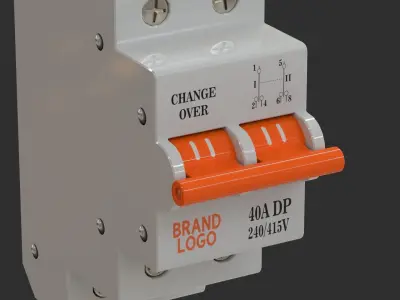 Residual Current Device - Changeover Switch Low-poly 3D model
