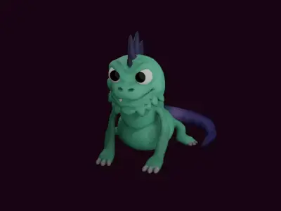 iguane Free low-poly 3D model