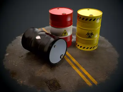 Metal Barrel - PBR - Low-poly 3D model