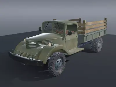 MidPoly Military Cargo Truck 3D Model Low-poly 3D model