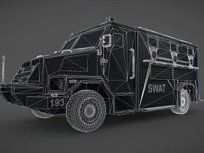Riot Truck Low-poly 3D model