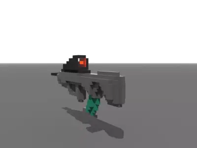Bullpup Rifle Voxel 3D model