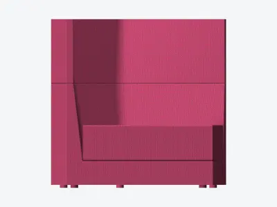 Furniture - Seating - Contemporary - Scoop - Medium Back - Left Low-poly 3D model