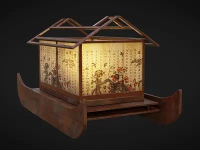 Lantern Boat Low-poly 3D model