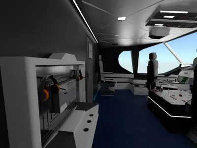 Airplane Airbus Cockpit Interior Low-poly 3D model