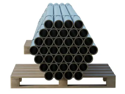 Steel Bars On Pallet Low-poly 3D model