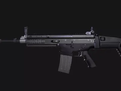 SCAR-L Rifle  Low-poly 3D model
