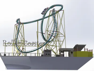High Detail Roller Coaster 3D Model  Real Scale Amusement Ride 3D model