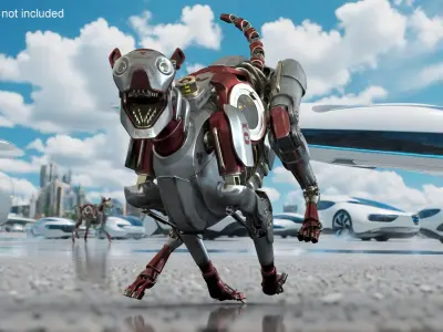 Running Futuristic Robotic Dog Concept 3D model