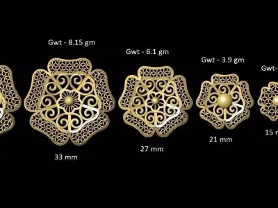 VR-PND2260 gold plated ornaments 3D print model