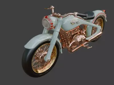 Luxury Jeweled Jade and Rose Gold Cruiser Low-poly 3D model
