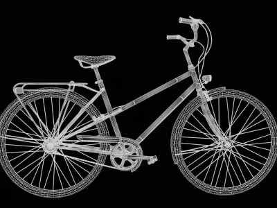 Realistic Vintage City Bicycle PBR 3D Model 3D model